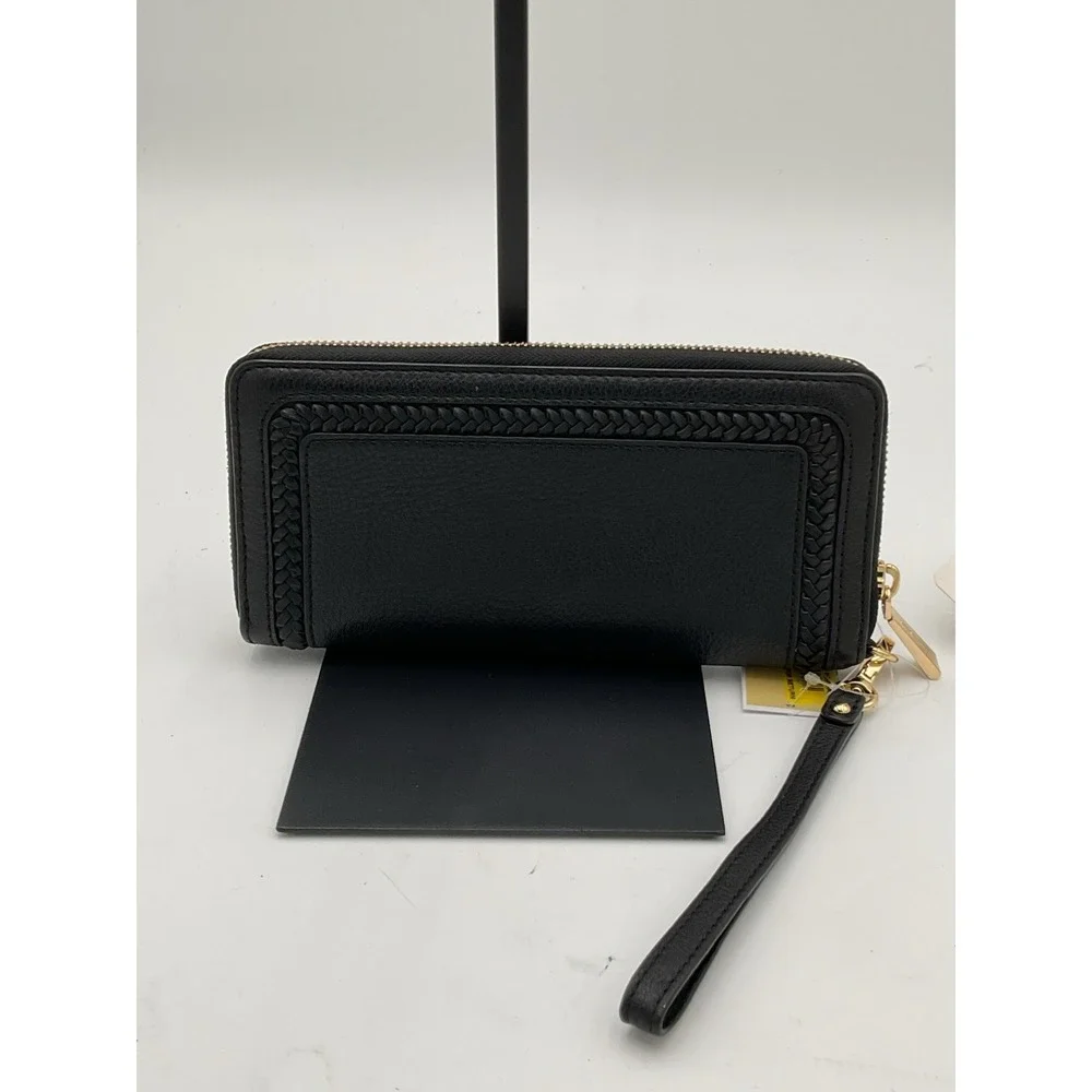 Michael Kors Lady Large Travel Continental Long Zip Around Wristlet Wallet Black